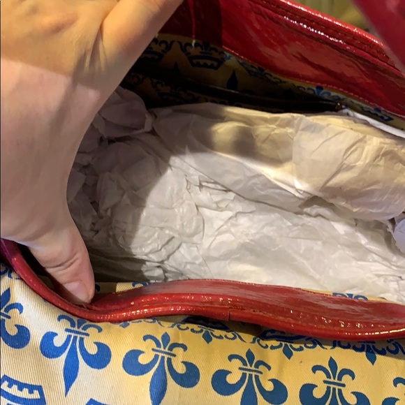 Red Patent Leather Satchel - Picture 4 of 5